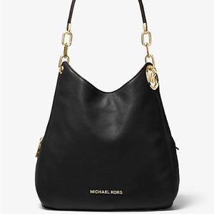 MICHAEL KORS Lillie Large Tote, Pebble Leather, Black